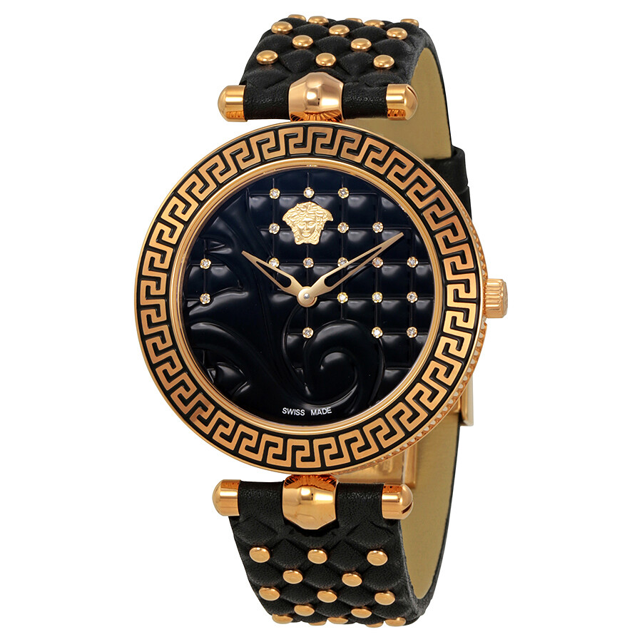 jomashop versace vanitas black dial ladies leather watch vk