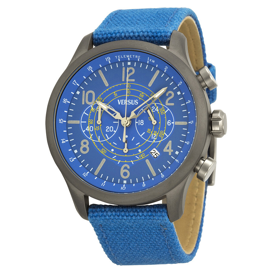 Versus by Versace Soho Blue Dial Chronograph Blue Canvas Watch