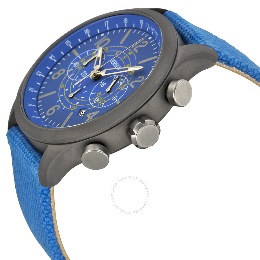 Versus by Versace Soho Blue Dial Chronograph Blue Canvas Watch